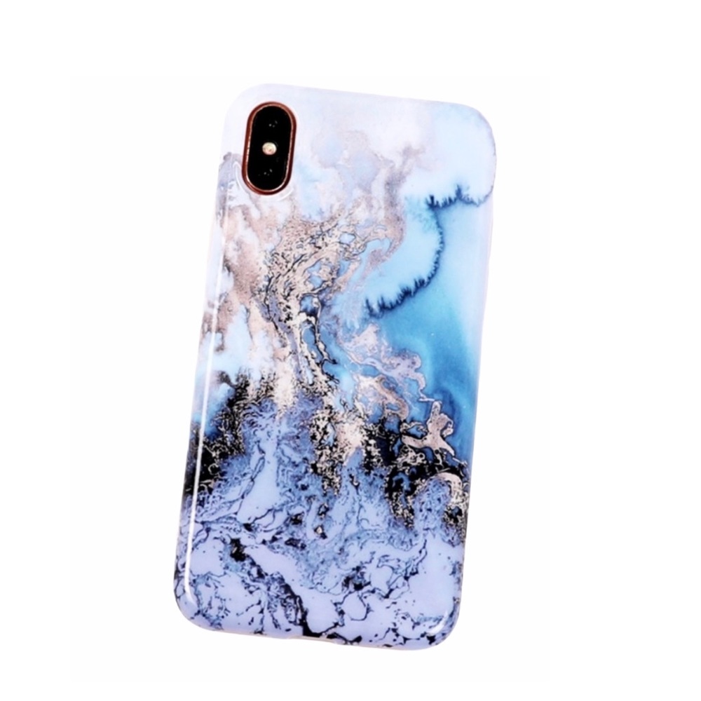 NEW iPhone 7+/8+ Glossy Marble Soft IMD Case - Picture 1 of 2